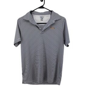 GARB Boys‎ Polo Shirt Size L 11/12 Black White Striped Short Sleeve Collared